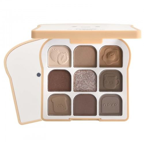 Professionelle Lidschattenpalette mit 9 Farbtönen, Make up Palette, Lidschatten Palette Natürliche, langanhaltendes Finish,Eyeshadow Palette Ideal für den Alltag (Warme Neutrals)