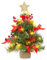Fulasofia Mini sapin de Noël artificiel 40 cm – Petit sapin de Noël avec neige, éclairage, pommes de pin, baies rouges, nœuds, étoile de sapin de Noël – Table pour l'intérieur et l'extérieur