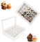 CHEF ROYALE 5x Cupcake Boxes 24 Holes - White Cup Cake Boxes with Clear Window - Rectangular Cupcake Carrier for Muffin Deserts Cupcake Holders for Home Parties, Wedding, Christmas, Cake Shop (5)
