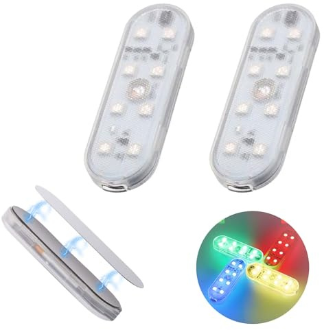 2 Stück RGB LED Auto Innenraumbeleuchtung,Mehrfarbige LED Atmosphäre Licht,LED Touch Licht,Mehrfarbige Ambientebeleuchtung,Wiederaufladbaren USB Auto LED Neon