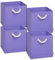 Storanda | 4er Set Aufbewahrungsbox | Kordel Griffband | Stabile & Faltbare Boxen | Regalboxen für Würfelregal Kallax | Ideal für Zuhause & Kinderzimmer | 30x30x30 cm | Flieder