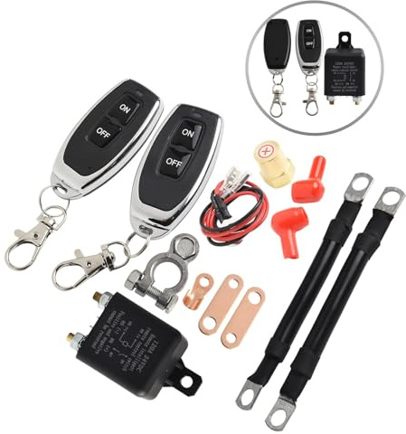 Batterie-Trennschalter, 12 V, 250 A, mit RF, 433 MHz, für Auto, Wohnmobil, LKW, Fahrzeug, IP65, wasserdichter Kunststoff + Metall, Funk-Kill-Schalter für Diebstahlschutz und Batterieentladungsschutz