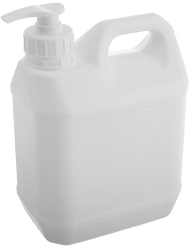 Distributeur Pompe Shampoing 2l en Plastique Blanc, Large Ouverture | Bouchon à Pompe, Nettoyage Facile et Contrôle du Dosage, pour Salle de Sport et Voyage, Distributeur Creme