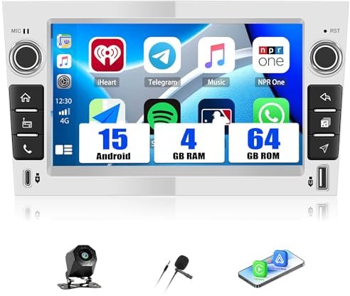 SIXWIN 4Go+64Go Android 15 Autoradio pour Opel Astra H/Corsa D/Zafira B/Antara,Écran 7 Tactile avec CarPlay/Android Auto sans Fil | |WiFi GPS Bluetooth 5.0 FM/RDS Radio USB Type-C EQ+Caméra(Argent)