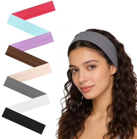 Cosblisvia 8 Stück Stirnband Damen, Weiche Haarreifen Damen, Elastisches Haarband Damen für Läufer, Yoga-Fans, Teenager im Fitnessstudio, Hautpflege, Alltag (Bunt)