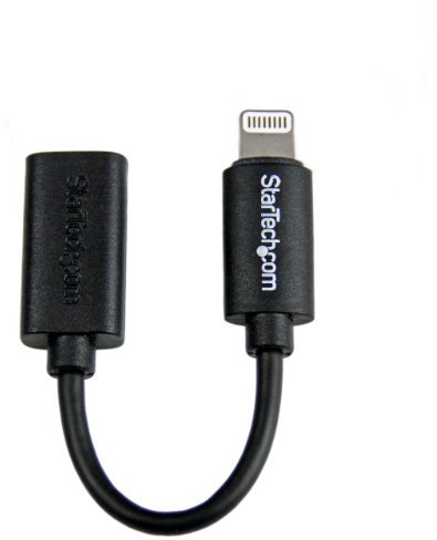StarTech.com Black Micro USB to Apple 8-pin Lightning Connector Adapter for iPhone / iPod / iPad - Apple Lightning to Micro USB 2.0 Dongle (USBUBLTB)
