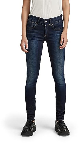 G-STAR Women's Lynn Mid Waist Skinny Jeans Jeans, Blue (Medium Aged 60885-6131-071), 31W / 32L