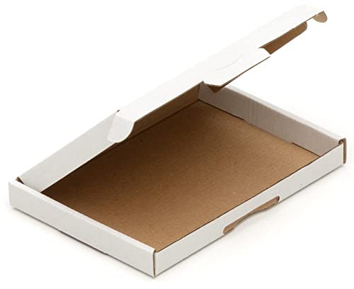 KK Verpackungen Großbriefkartons 157 x 115 x 15 mm Weiß DIN A6 (Außenmaß 175 x 120 x 20 mm) | 100 Stück, Versandkartons Faltschachteln Großbrief Post-Kartons für Warensendungen Büchersendungen