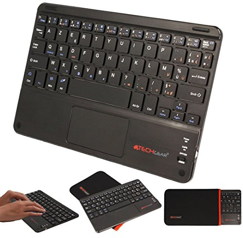 TECHGEAR [Active Strike Pro Clavier AZERTY Bluetooth sans Fil avec Pavé Tactile Multifonctionnel Intégré pour Acer Iconia W4-820, W4-810, Iconia Tab A3-A20 (+ Pochette de Protection pour Clavier)