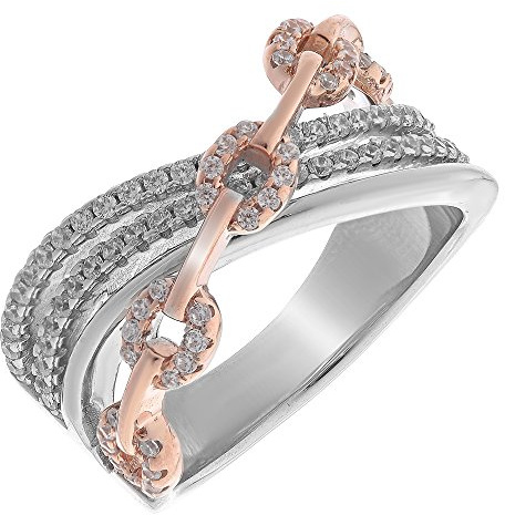 Orphelia Damen-Ringe bicolor Silber 925 zirkonia ZR-7281