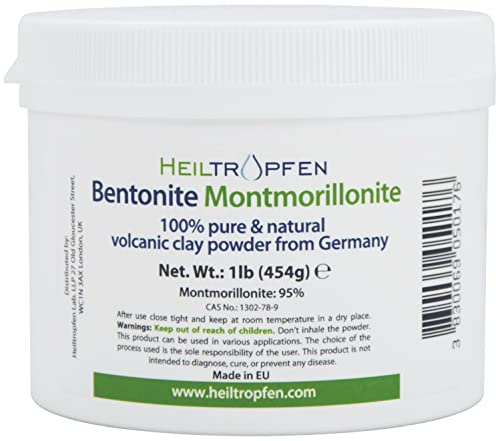 Bentonite Montmorillonite Powder | 1 Pound - 454 g | Ultra FINE | Montmorillonite Content 95% | Natural Mineral Dust | Heiltropfen®