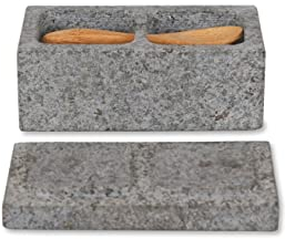 Salt & Pepper Pinch Pot by Garden Trading | Crafted in Granite | H5 X W11 X D6cm