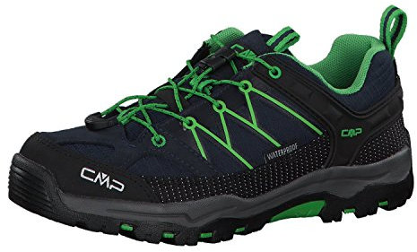 CMP Kids Rigel Low Trekking Shoes WP, Zapatos de Trekking Unisex niños, Negro Azulado Lagarto 51AK, 28 EU