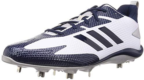 adidas Adizero Stabile Low Baseball Schuhe Metall Cleats, Crystal White Core Navy Silver, 41 1/3 EU