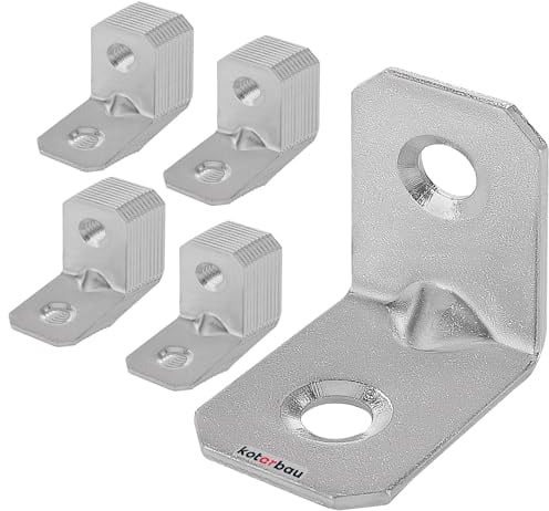 KOTARBAU 50er Set Winkelverbinder 20 x 20 x 16 mm Sicke Stahl Bauwinkel Montagelöcher Möbelwinkel Verzinkt Schwerlast Holzverbinder Montagewinkel Stuhlwinkel