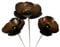 Handcrafted Metal Poppy Flower Garden Ornaments, Set of Three, 100cm Tall - Bronze Colour - Outdoor Garden Decorations for Borders, Pots, Flower Beds & Memorials , Fairly Traded Decor - Bronze Poppy