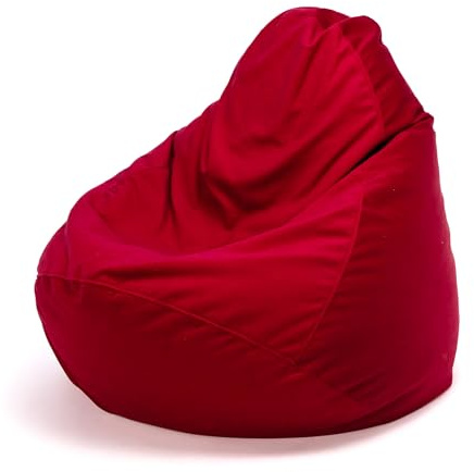 Ecopuf Fuzzy - Sitzsack Pouf Sessel Sack aus Mikrofaser - Hocker zum Sitzen - Puff Sessel Relax - Pouf Sack mit Polystyrolkugelpolsterung - Wohnungseinrichtung - 80x110 cm - Rot A12