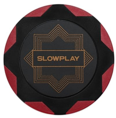 SLOWPLAY Nash Pokerchips aus Ton, 50 Clay Poker Chips Metallkern 14g| Poker Texas Hold'em Chips ohne Nennwert | Erstklassiger Verarbeitung und elegantem Design (Rote Farbe)