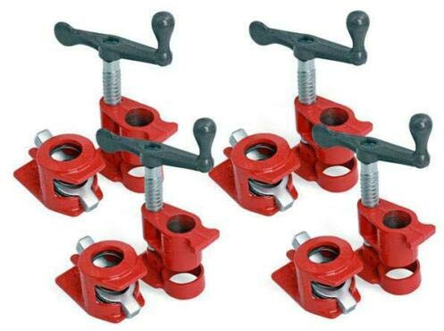 Dometic Set of 4 3/4 Heavy Duty Cast Iron Woodworking Pipe Clamps (Red)