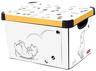 CURVER Deco Stockholm Boîte de rangement Motif repas animaux domestiques Grand modèle Large, 22 Litre