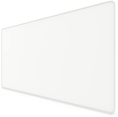 TITANWOLF - Alfombrilla de ratón de Gran tamaño 900 x 400mm - Mouse Pad Gaming XXL – Precisión y Velocidad en Juegos - Antideslizante, Resistente al Agua - Superficie de Tejido – Motivo Total White