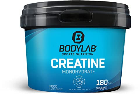 Bodylab24 Creatine Monohydrate 180 Kapseln, mit 3000mg Kreatinmonohydrat je Tagesdosis, reines Pulver, hochdosiertes Kreatin für mehr Energie und Kraft