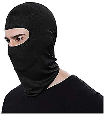 Miss-shop Sturmhaube,Balaclava Skimaske Strumhaube A0tmungsaktive Lycra Vollgesichtsmaske Winddichte Leichte Sturmhauben Männer Frauen zum Laufen Wandern im Freien Motorrad Radfahren Sport,Schwarz