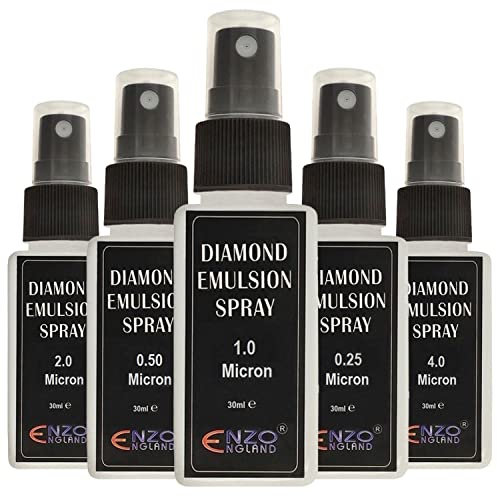 ENZO ENGLAND Poly Diamond Stropping Emulsion Premium Quality Diamond Suspension Knife Sharpener Poly Diamond Spray Micron 0.5, 0.25, 1.0, 2.0 & 4.0 (4.0)