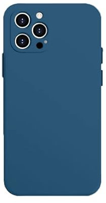 ZCSK iPhone 12 Pro Liquid Silicone Gel Slim 6.1-Inch TPU Case with Camera Lens Protector Shock Proof Rubber Anti Scratch Resistant Bumper Protection Cover Design for iPhone 12 Pro (DARK BLUE)