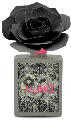 MUHA' Profumatore Diffusore Art Rosa con Ricamo 200ml Legni e Te'