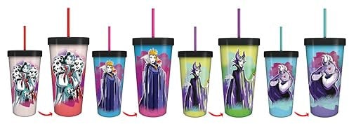 Disney Villains Color-Changing Plastic Tumblers | Set of 4