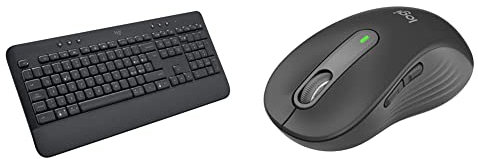 Logitech Signature K650, Tastiera Poggiapolsi Wireless Full-size con Bluetooth BLE o Ricevitore USB Logi Bolt - Grigio & Signature M650 L Mouse Wireless Full Size, Per Mani Grandi, Clic Silenziosi