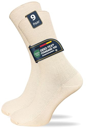 GAWILO Venensocken für Damen & Herren (9 Paar) | Ohne Gummi & ohne drückende Naht | Gesundheitssocken mit Komfortbund | Haltbar & bequem
