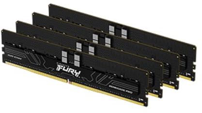 Kingston FURY Renegade Pro XMP 128GB 5600MT/s DDR5 ECC Reg CL36 DIMM Memory Overclockable ECC registered DIMMKit of 4 - KF556R36RBK4-128