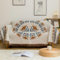 Czyminrout Boho Decke Sofadecke mit Quaste,Couch Überwurf Vielseitige,Aztekischer ethnischer Stil,für Zuhause,Büro,Reisen, Zelten (kreisförmiges Muster, 130 * 180cm)