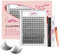 Crislashes 168 Pcs DIY Wimpern Extension Set, Lash Extension Kit Cluster Wimpern mit Wimpernkleber, Wimpern Einzeln Natürlicher Look mit Wimpern Entferner und Pinzette (Natural-Mix8-16mm)