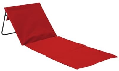 7house Strandmatte Faltbare Strandmatte mit Rückenlehne, Stahl und Oxford-Stoff, Garten, wasserdicht, Tragegriff, 153 x 51 x 42 cm (L x B x H), Farbe: grau, blau, grün, rot