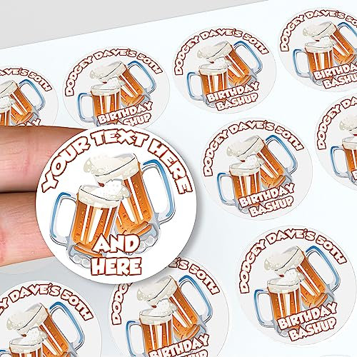 Personalisierte Bier-Themen-Aufkleber, individuelle Etiketten, Dekoration, Party, Geburtstag, Feiern, 48 Sticker