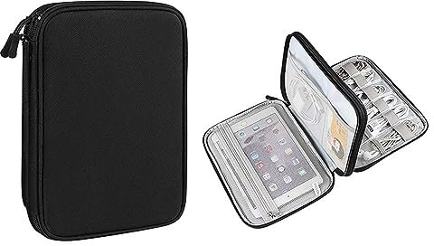 NIXNUT Cable Storage Bag,Portable Cable Bag For Power Bank,Double Layer Travel Cable Bag Organiser,Waterproof Cable Organizer Bag,for Portable Charger,Cables,Earphone,Cord,SD Card,Phone