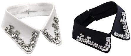 TRIXES Faux Col Strass – Collier Diamante – Déguisement Halloween – Accessoire Applique Collier Détachable