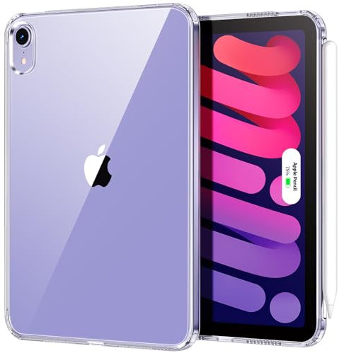 Case for iPad mini 6th-Generation Clear - 8.3 inch 2021 iPad Cases, Supports Pencil 2, Ultra-Thin and Lightweight, Slim Transparent Hard Back Cover, Shockproof Protection, (Clear)