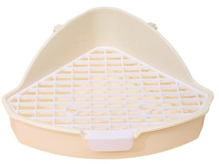 Qianly Bac à litière pour Lapins, Petits Animaux, bac à litière d'angle, Pot d'entraînement pour écureuil, Blanc