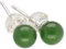 Edelstein Ohrstecker in 925er Silber | Kugel/Perle 6 mm Durchmesser | Ohrringe mit Verschluss (Nephrit Jade)