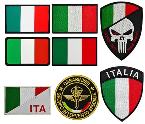 Bandiera Italia Patch Militare emblema Militare Mimetico Adatto per abbigliamento mimetico tattico gilet Un set di 10, Pack of 10