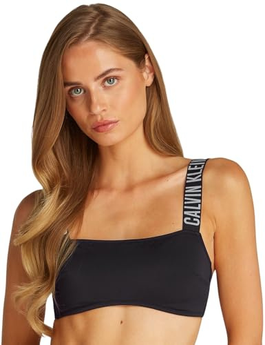 Calvin Klein Damen Bandeau Bikinioberteil Herausnehmbare Polster, Schwarz (Pvh Black), XS
