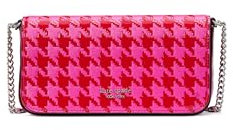 kate spade new york Damen Devin Hahnentritt-Prägung Saffiano-Leder Flap Chain Wallet, Pink Multi, Einheitsgröße