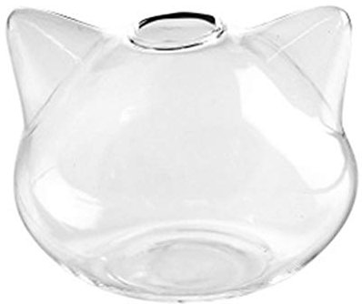 Für Katzen in Kopfform Klarglas Vase Flasche Blumenflasche Flasche Glas Pflanze Blume