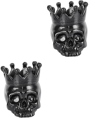 IMIKEYA 2 Stk Leuchter -votivkerzenhalter Schwarze Kerzen Exquisiter Kerzenhalter Schädel Kerzenhalter Halloween-teelichthalter Kerzenhalter Für Zu Hause Harz Black