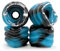 Shark Wheel 72 mm 78a Longboard Cruising Wheels, DNA Formula, Set mit 4 Rollen (Schwarz/Blau Swirl 72 mm)