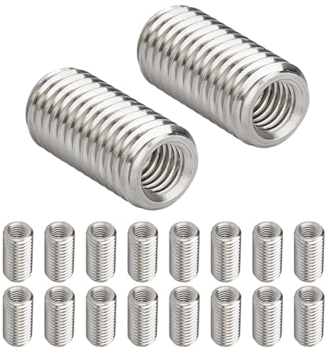 Qrity 20 Pcs Thread Repair Inserts, Threaded Sleeves, M8 x 5mm Male to M4 x 5mm Female Thread Reducer Nuts, Threaded Repair Insert Nut